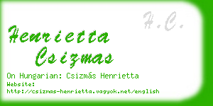 henrietta csizmas business card